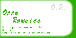 otto romsics business card